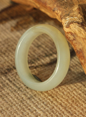 王实斋珠宝/新疆和田玉白玉17.3mm戒指手饰天然油润度好白H290