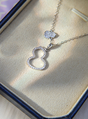 s925纯银葫芦项链女款轻奢小众设计感锁骨链送女友闺蜜生日礼物