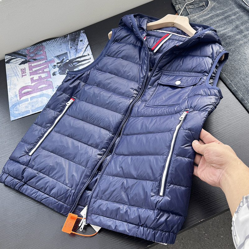 高尔夫系列！90鸭绒！轻盈又保暖冬季男士连帽羽绒马甲背心50367,淘宝优惠券,粉丝福利购,淘宝优惠卷