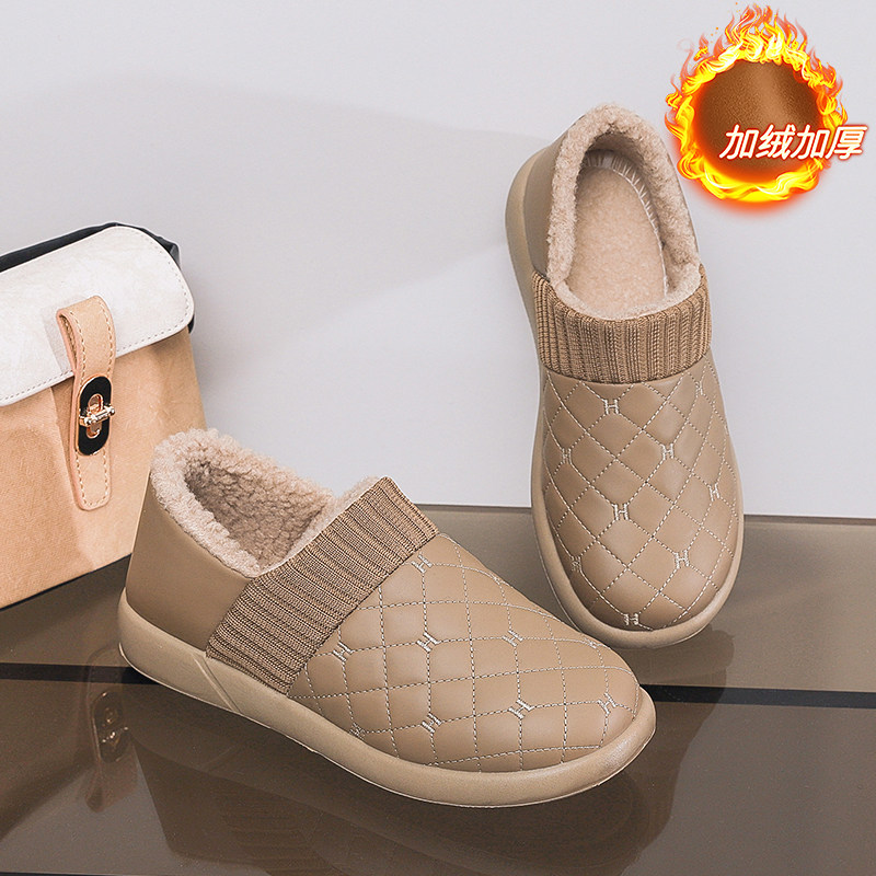 老北京棉鞋女冬季加绒一脚蹬老年人保暖鞋皮面防水中老年妈妈棉靴,淘宝优惠券,粉丝福利购,淘宝优惠卷