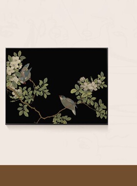 中古风餐厅电表箱装饰画新中式复古电表箱遮挡开关盒挂画饭厅壁画