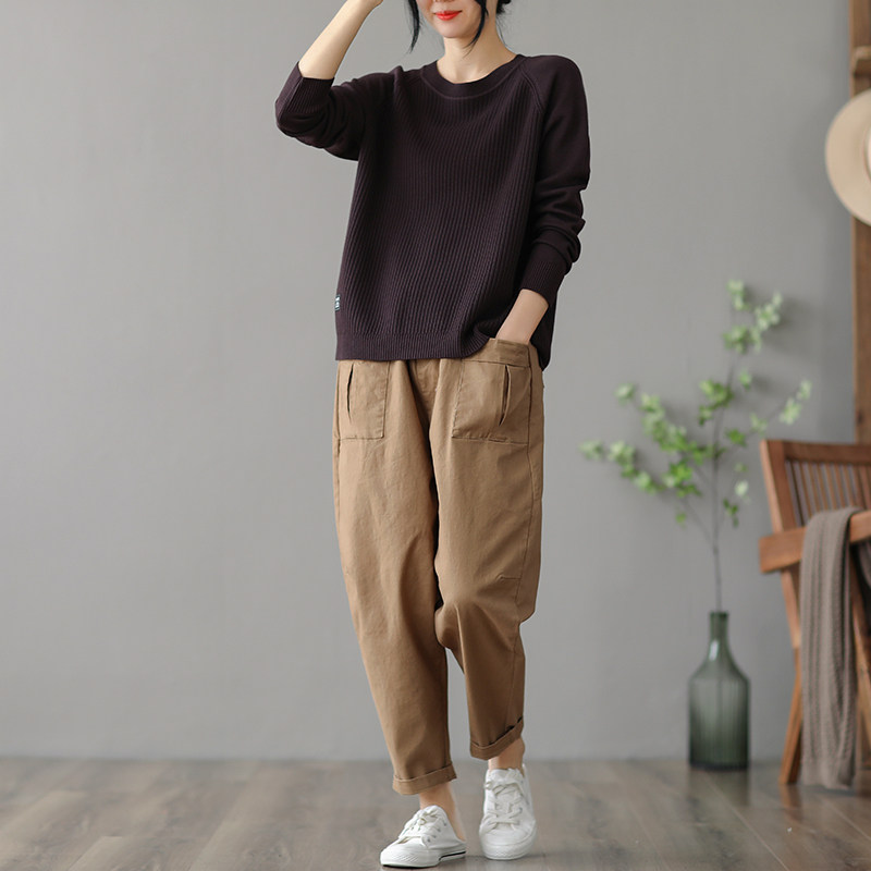 dza宽松女士洋气新款百搭打底衫 dza毛针织衫