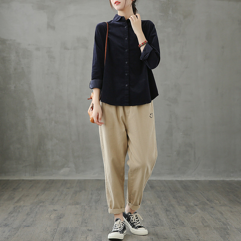 dza复古灯芯绒衬衫外穿百搭打底衫 dza衬衫