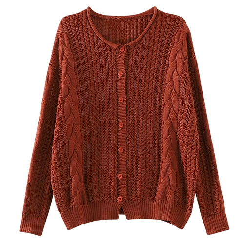 Ретро кардиган для отдыха, короткий свитер, осенний, коллекция 2022, большой размер