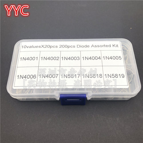 10种规格100个200个整流二极管套装 1N4001-1N4007 1N5817-1N5819-图1