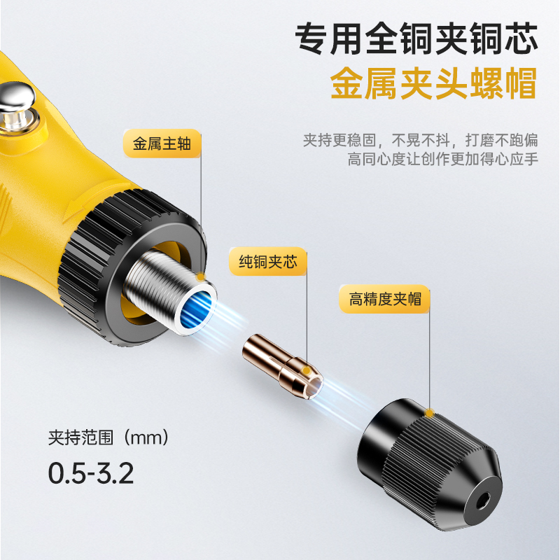 电磨机小型手持玉石抛光雕刻工具电动打磨机切割机手磨机迷你电钻 - 图2