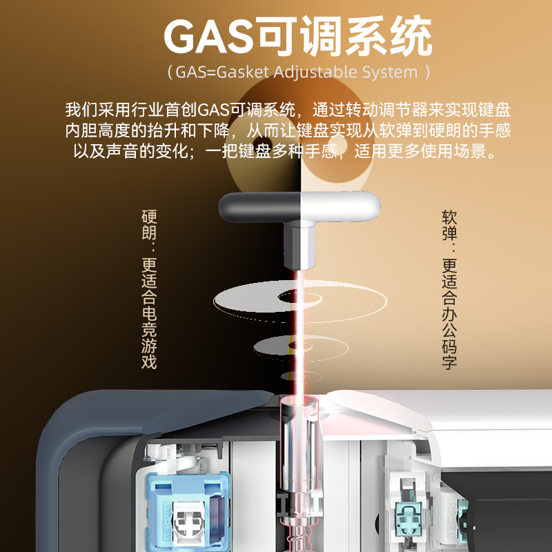 达尔优A98master机械键盘三模热插拔游戏Gasket可调结构大师版PBT-图1