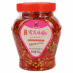 毛家食品汤妈妈剁辣椒辣椒酱贡菜脆椒450g 开胃酱椒450g共2瓶