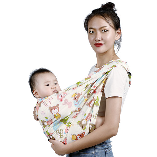 简易背巾背带婴儿前抱式横抱新生儿抱带便携出行宝宝传统单肩背篼 - 图2