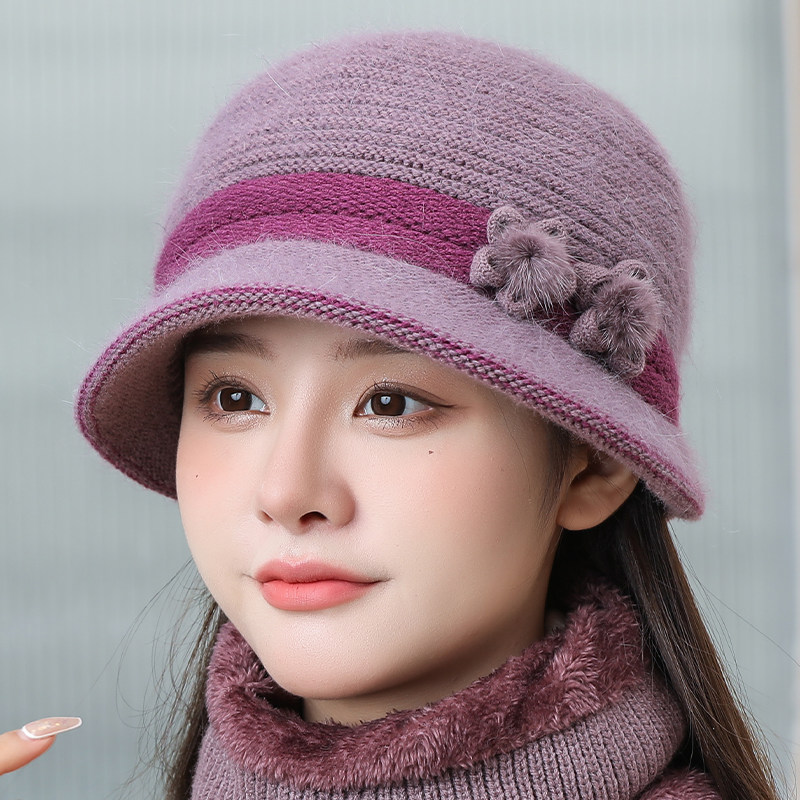 中老年人帽子女冬季妈妈兔毛针织盆帽加绒厚奶奶老太太保暖毛线帽,淘宝优惠券,粉丝福利购,淘宝优惠卷