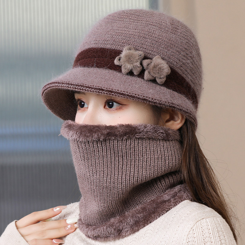 中老年人帽子女冬季妈妈兔毛针织盆帽加绒厚奶奶老太太保暖毛线帽,淘宝优惠券,粉丝福利购,淘宝优惠卷