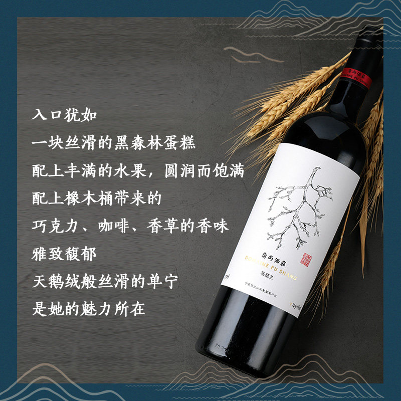 蒲尚酒庄马瑟兰干红葡萄酒宁夏红酒贺兰山东麓6支750ml整箱