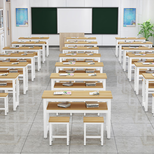 学校辅导班托管班中小学生课桌椅双人培训桌组合补习班桌子教室用 - 图1