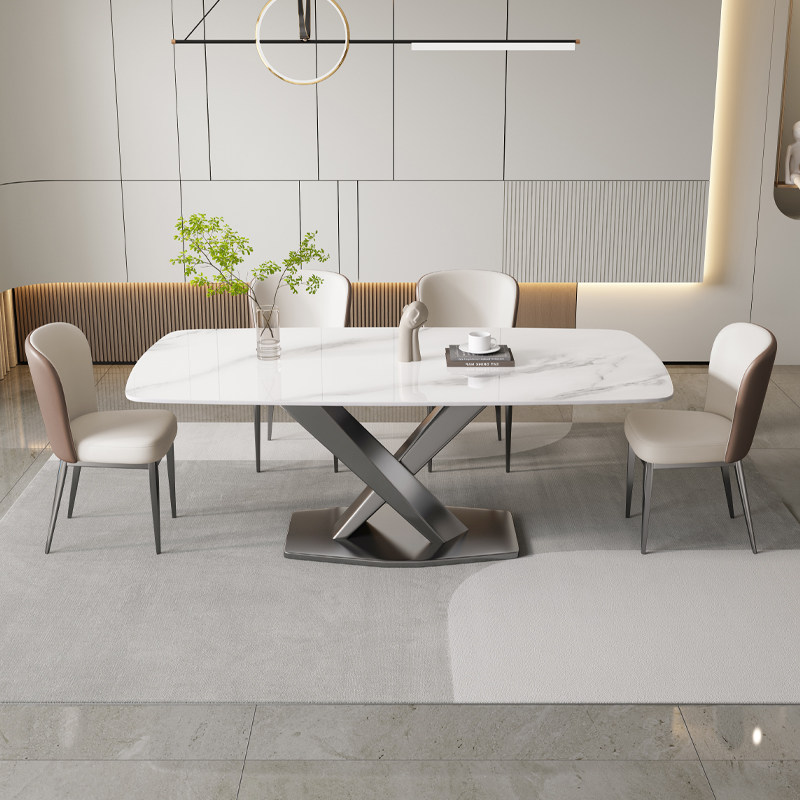 意式极简轻奢岩板餐桌椅组合现代简约家用小户型长方形西餐桌饭桌,淘宝优惠券,粉丝福利购,淘宝优惠卷