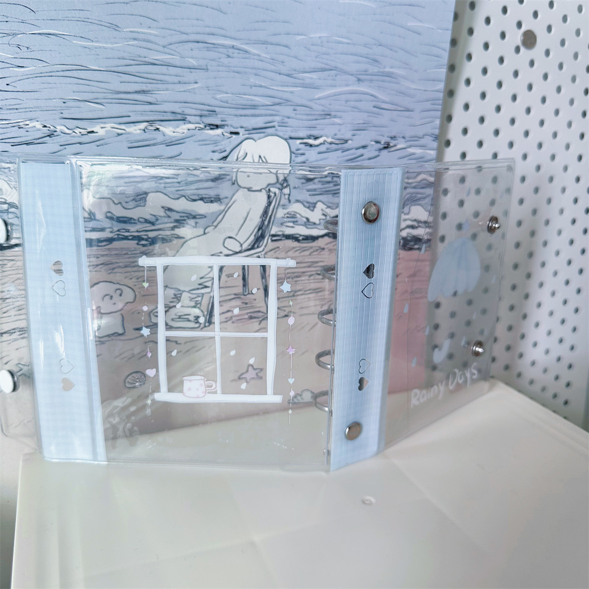 ins风原创小清新rainy day 透明m5活页本双扣a8手账本pvc日记本,淘宝优惠券,粉丝福利购,淘宝优惠卷