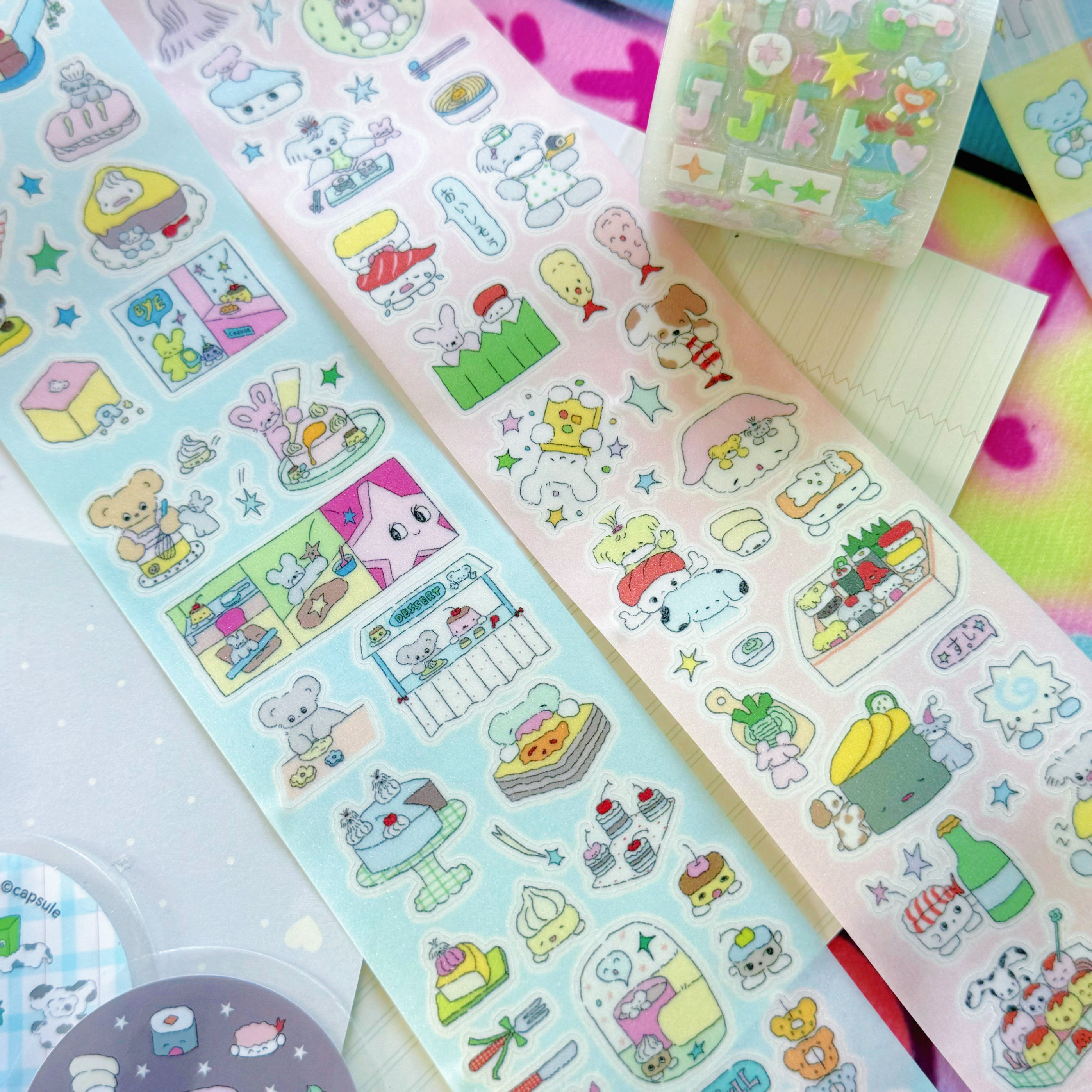 [萌力胶囊分装] 原创字素切片韩系可爱清新奶油手帐切膜胶带贴纸,淘宝优惠券,粉丝福利购,淘宝优惠卷