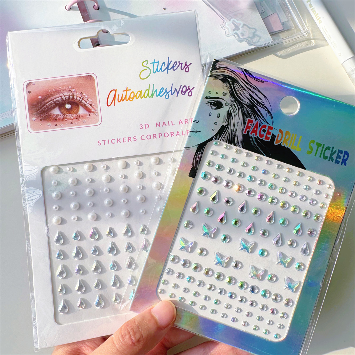 仙女妆闪亮水钻脸部钻眼泪贴水滴珍珠眼角装饰儿童舞台妆手账装饰,淘宝优惠券,粉丝福利购,淘宝优惠卷