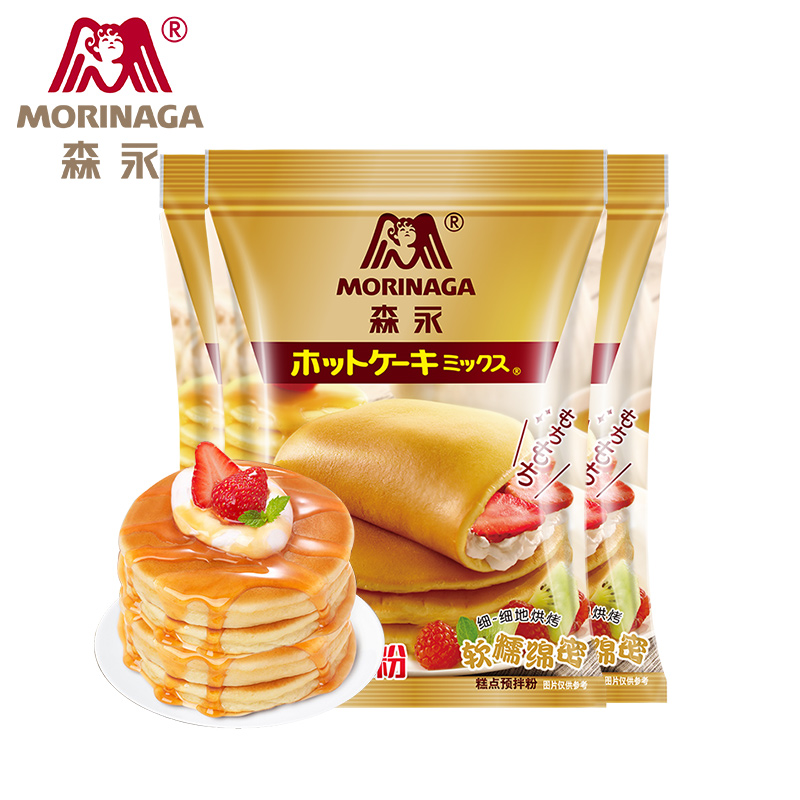 【新品】森永松饼粉烘焙原料华夫饼舒芙蕾早餐糯糯风味预拌粉300g - 图3