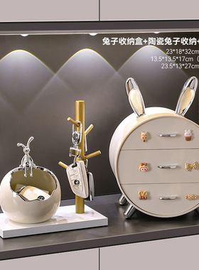 电视柜摆件礼物高档钥匙收纳客厅装饰品轻奢暴力熊玄关置物架入户