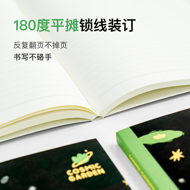 【粉笔文创】设计款笔记本16开粉笔原创猫咪花店宇宙花园国货文创小清新学生文具白领上班族本子记录本加厚横线本横格本 - 图3