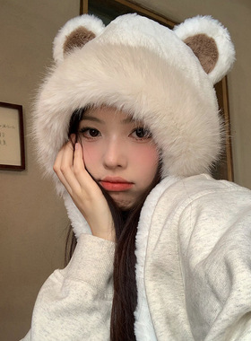 旅游帽子护耳毛绒帽女保暖冬季