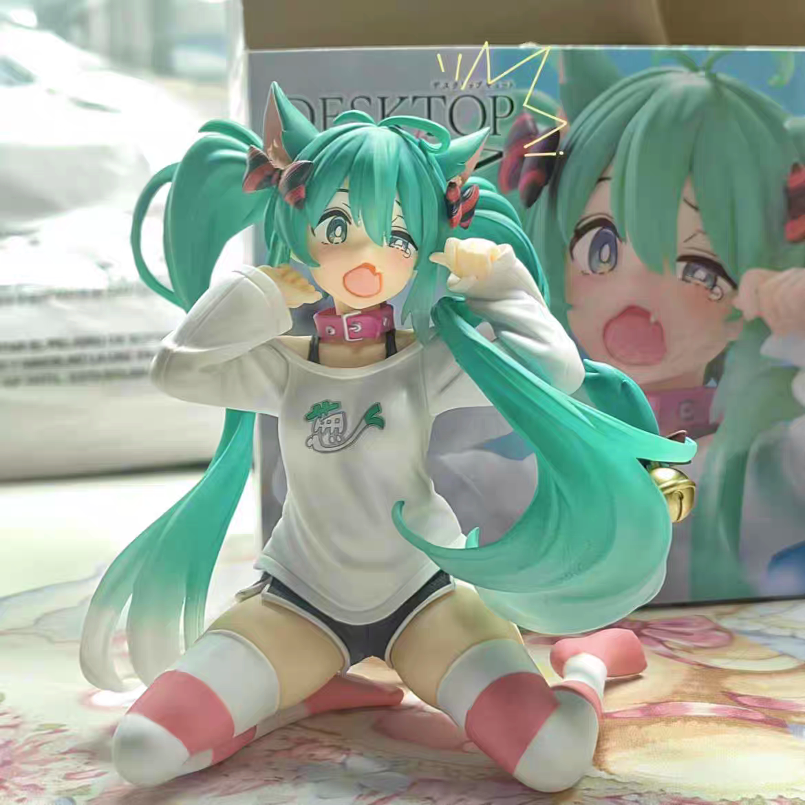 可爱初音未来汽车摆件中控台猫耳短袖睡衣希露菲车载车尾外装饰品