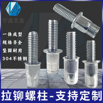 YJT1008-2012 new pull riveting screw flat head half-hexagonal pull-bolt hardware pull-mother stud Guangdong Province