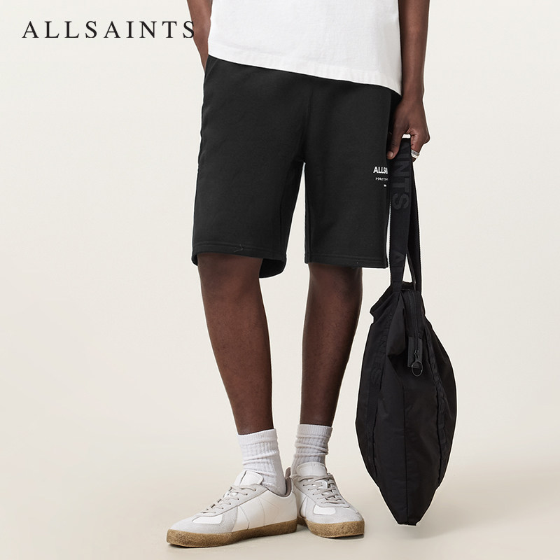 ALLSAINTS男士Logo短裤宽松抽绳运动裤子2025年秋季男装M002TC,淘宝优惠券,粉丝福利购,淘宝优惠卷