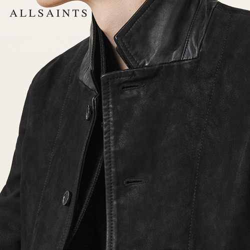 明星同款ALLSAINTS男士修身西装皮衣Survey复古真皮外套春秋季款 - 图2