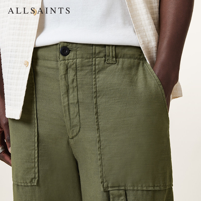ALLSAINTS男士休闲工装短裤复古直筒裤子2025年秋新款M008TC,淘宝优惠券,粉丝福利购,淘宝优惠卷
