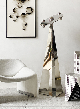 研舍摩登风不锈钢飞碟落地摆件