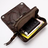 Универсальная ключница, двухэтажная вместительная и большая система хранения, чехол для проездного, картхолдер, кожаный бумажник, из натуральной кожи, 2 в 1