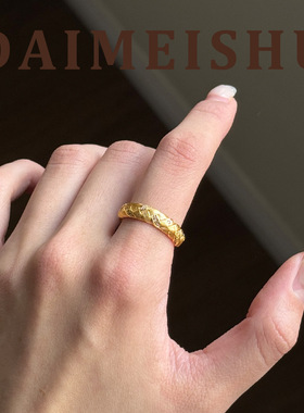 新款复古轻奢编制戒指女小众设计感时尚锆石麦穗指环时尚百搭首饰