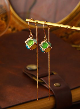 新彩色猫眼石魔多巴胺配色魔方项链女时尚轻奢精致小众优雅锁骨链