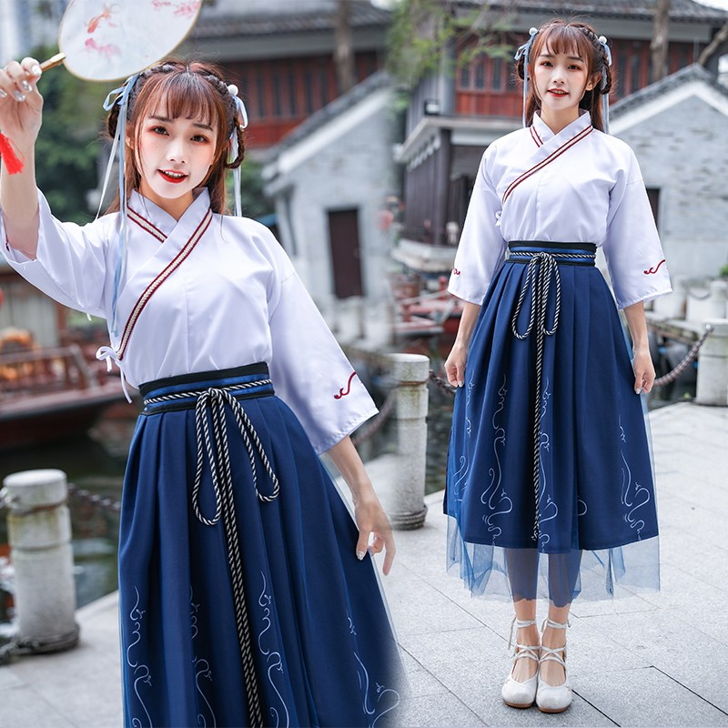 中国风改良日常套装女春古装汉服 返图民族服装/舞台装