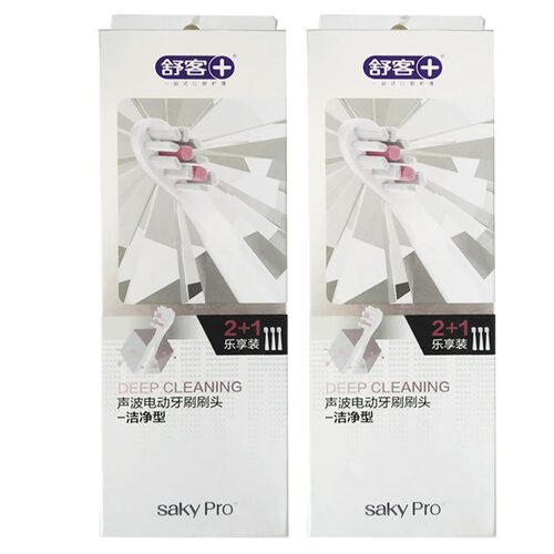 舒客舒克Saky Pro E1P声波电动牙刷头替换头E1P刷头G2212刷头正品 - 图1