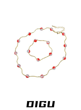 新中式琉璃手串项链套装女