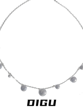 夏季轻盈水晶泡泡项链清新锁骨链