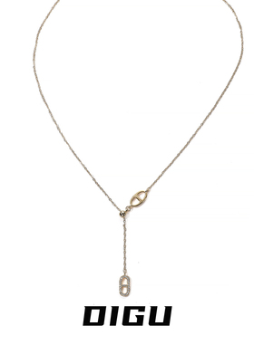 可抽拉调节~轻奢镶钻猪鼻子项链