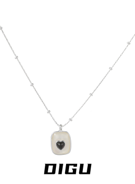 简约黑色爱心项链气质甜美锁骨链