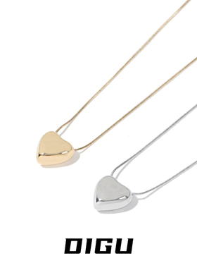 嘀咕家简约爱心钛钢项链