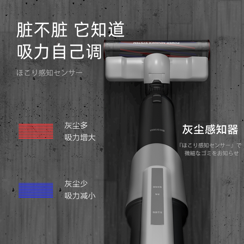 爱丽思IRIS无线吸尘器机大吸力手持式家用猫毛小型强力感知爱丽丝