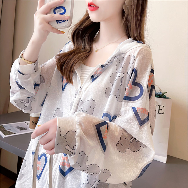 Lazy style regular graffiti sunscreen clothes for women