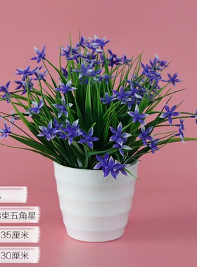 仿真假五角花塑料花套装家居装饰品摆件室内餐桌客厅插花艺小盆栽