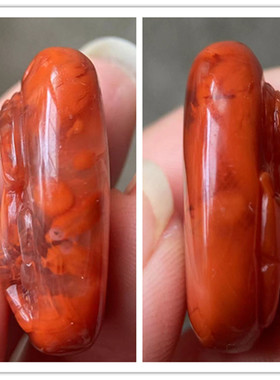 天然南红九口柿子红火焰纹手工雕刻十二生肖羊吊坠 喜气洋洋