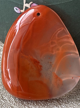 天然川料南红玛瑙亭亭玉立吊坠雕件 冰飘蜻蜓荷叶雕刻挂饰项坠