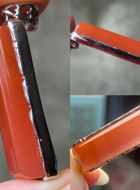 天然九口南红玛瑙方形樱桃红无事牌裸石吊坠925纯银扣 项链挂饰