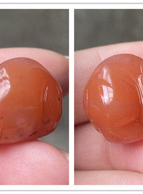 天然川料南红玛瑙樱桃红小肥猪吊坠水红玉石生肖雕刻挂饰项坠