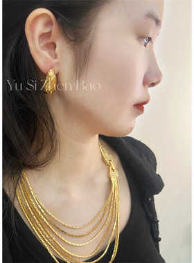 予 1866中世纪复古Vintage欧美巴洛克镀真金保色多层锁扣项链包邮