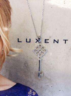 西班牙小众纯银网红钥匙项链